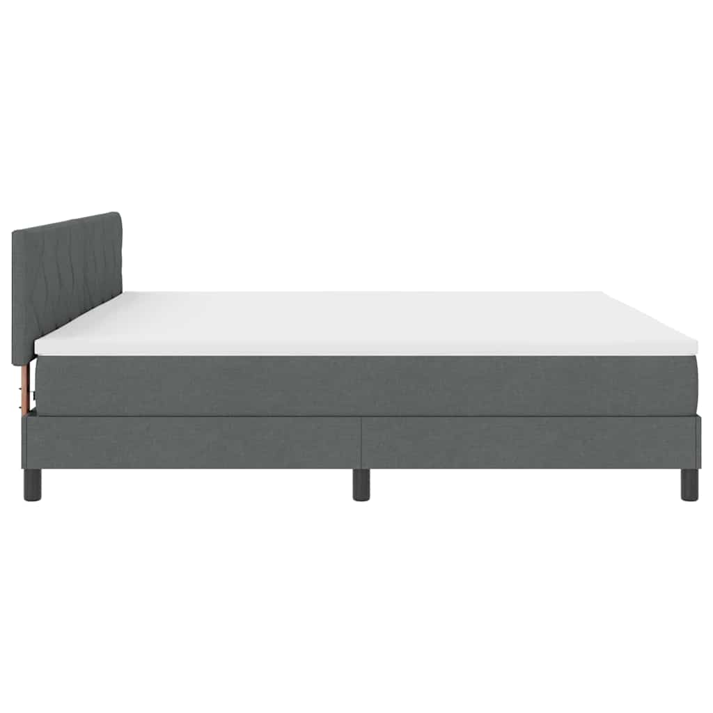 Box spring seng med pude Mørkegrå 200 x 200 cm Stof