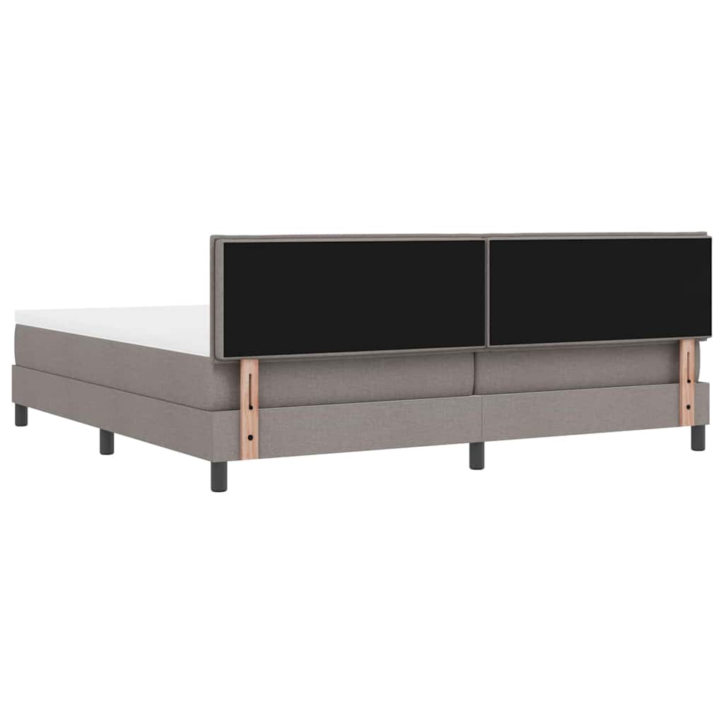 Box spring seng med hovedgærde Gråbrun 200 x 200 cm Stof
