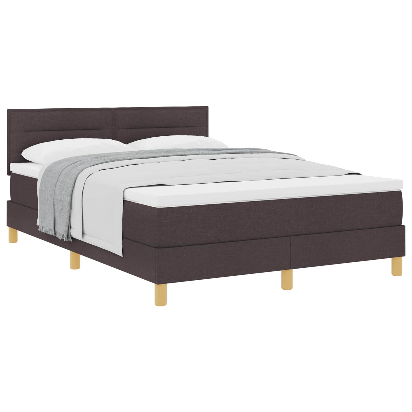 Box spring seng med pude Mørk Brun 140 x 200 cm Stof