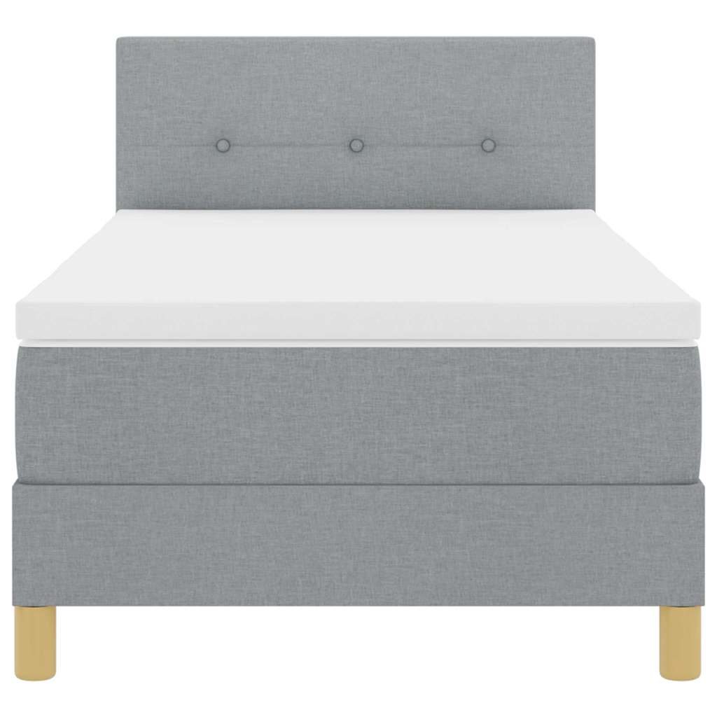Box spring seng med pude Lysegrå 80 x 200 cm Stof
