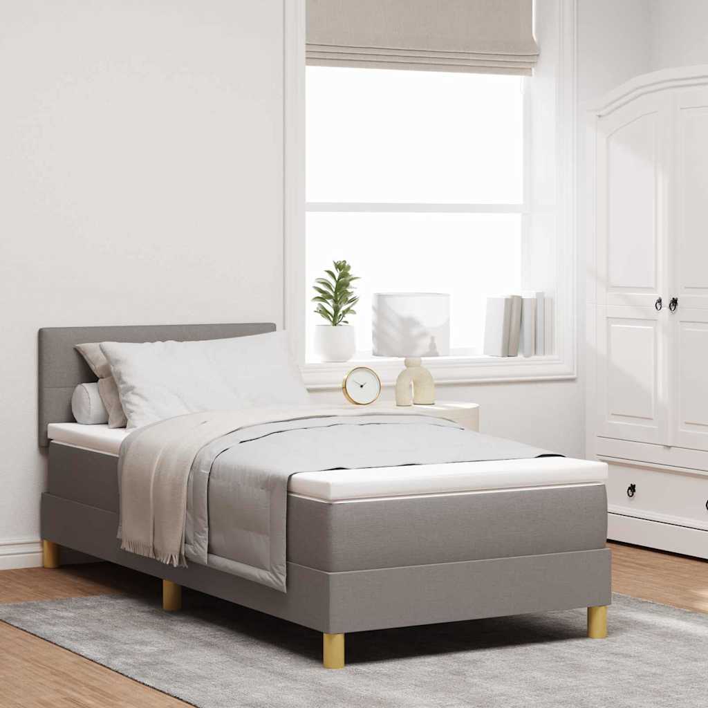 Box spring seng med pude Gråbrun 80 x 200 cm Stof