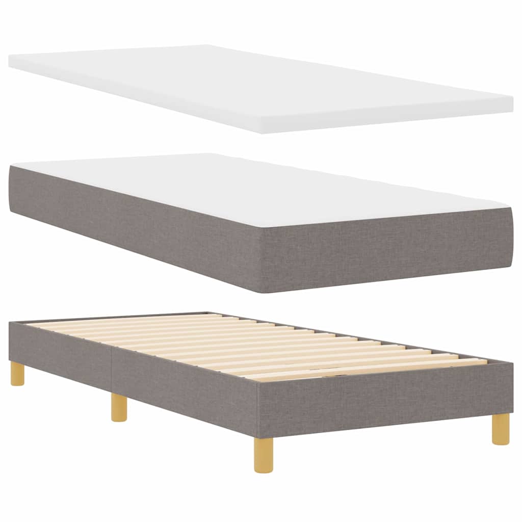 Box spring seng med pude Gråbrun 80 x 200 cm Stof
