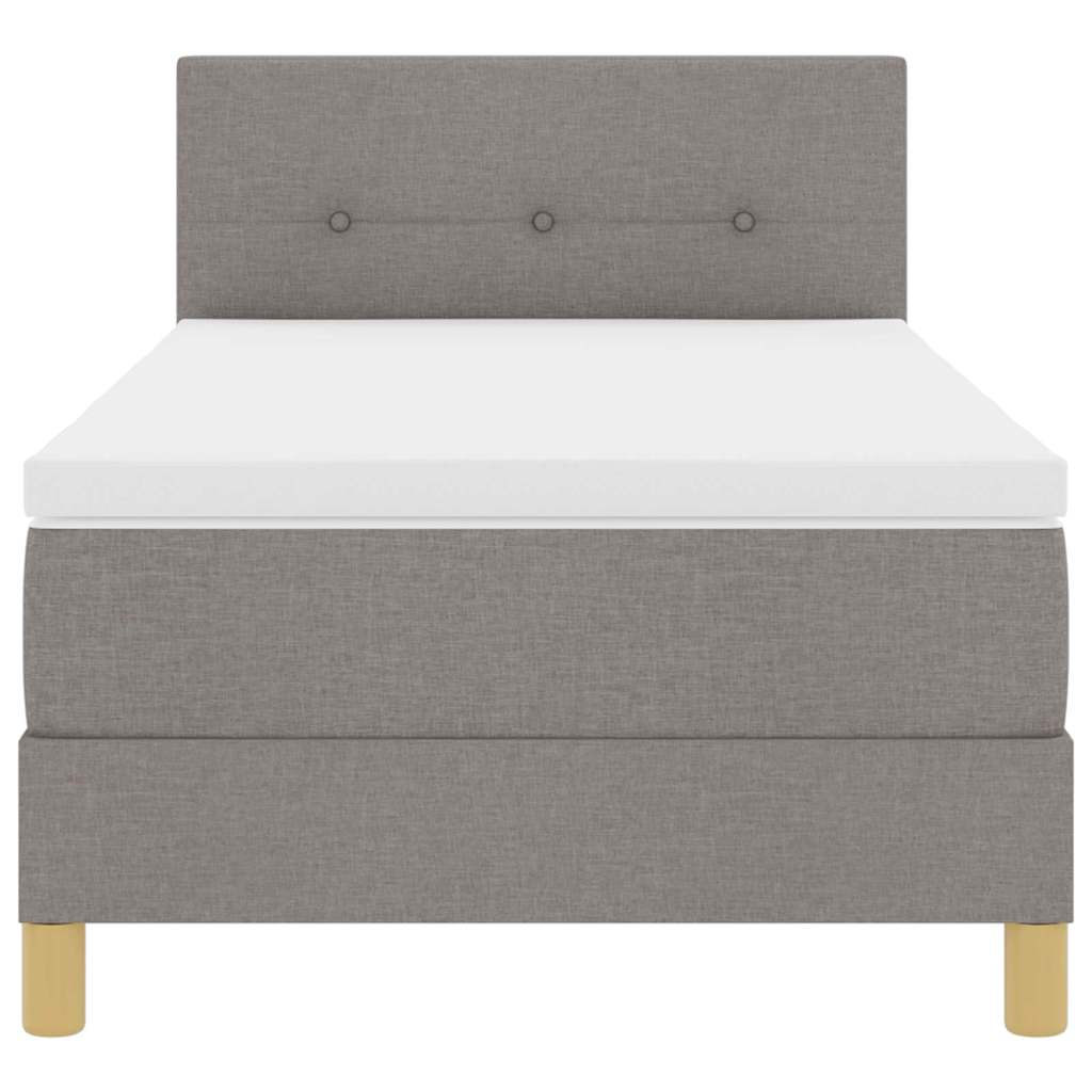 Box spring seng med pude Gråbrun 80 x 200 cm Stof