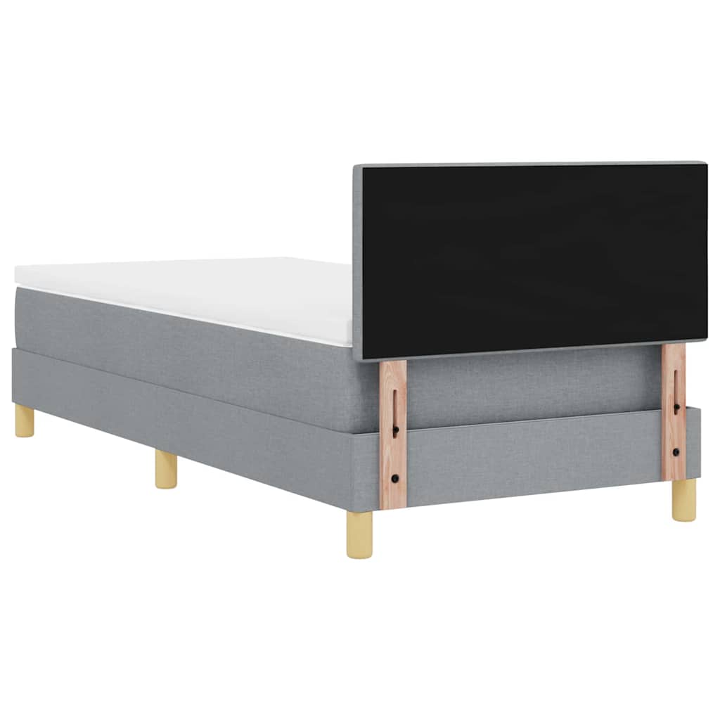 Box spring seng med pude Lysegrå 100 x 200 cm Stof