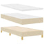Box spring seng med pude med hovedgærde Creme 100 x 200 cm Stof