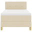 Box spring seng med pude med hovedgærde Creme 100 x 200 cm Stof