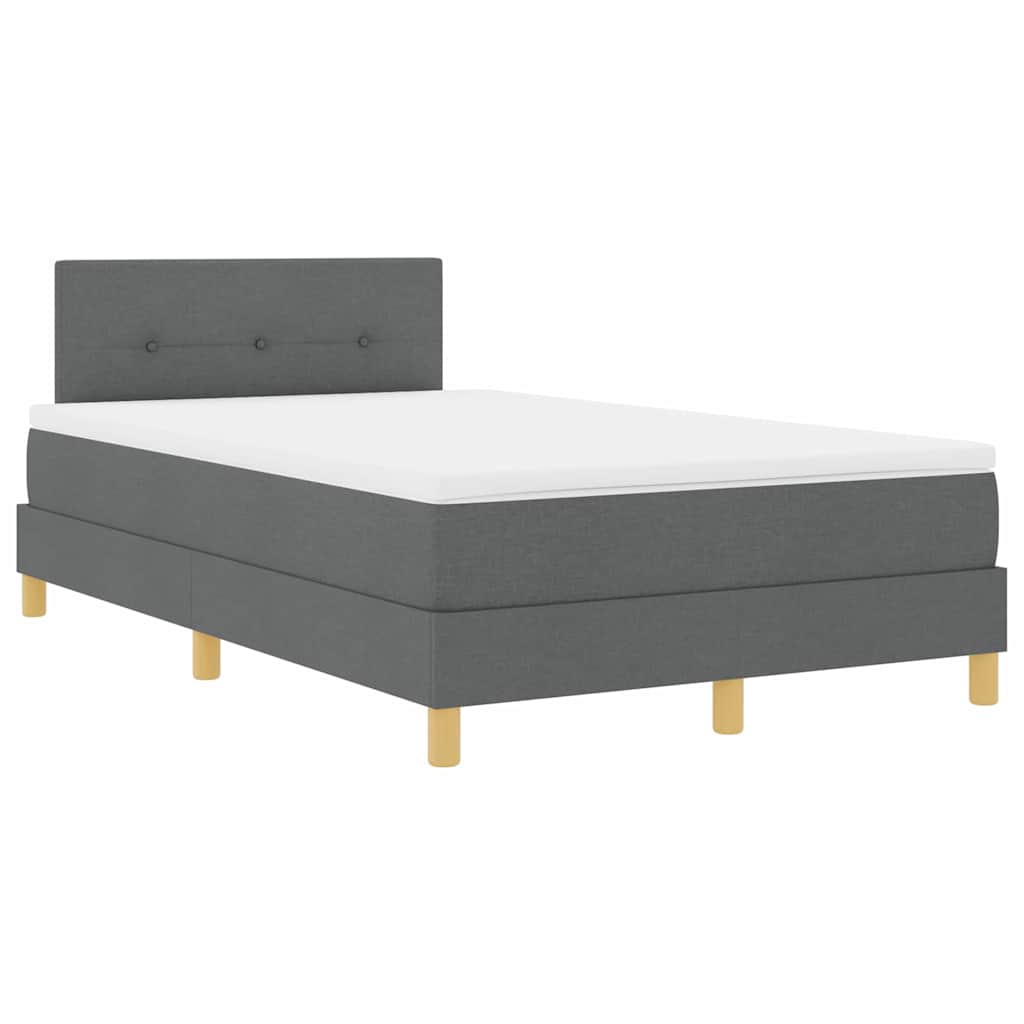 Box spring seng med pude Mørkegrå 120 x 190 cm Stof