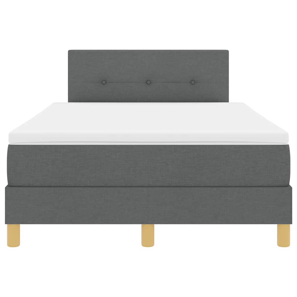 Box spring seng med pude Mørkegrå 120 x 190 cm Stof