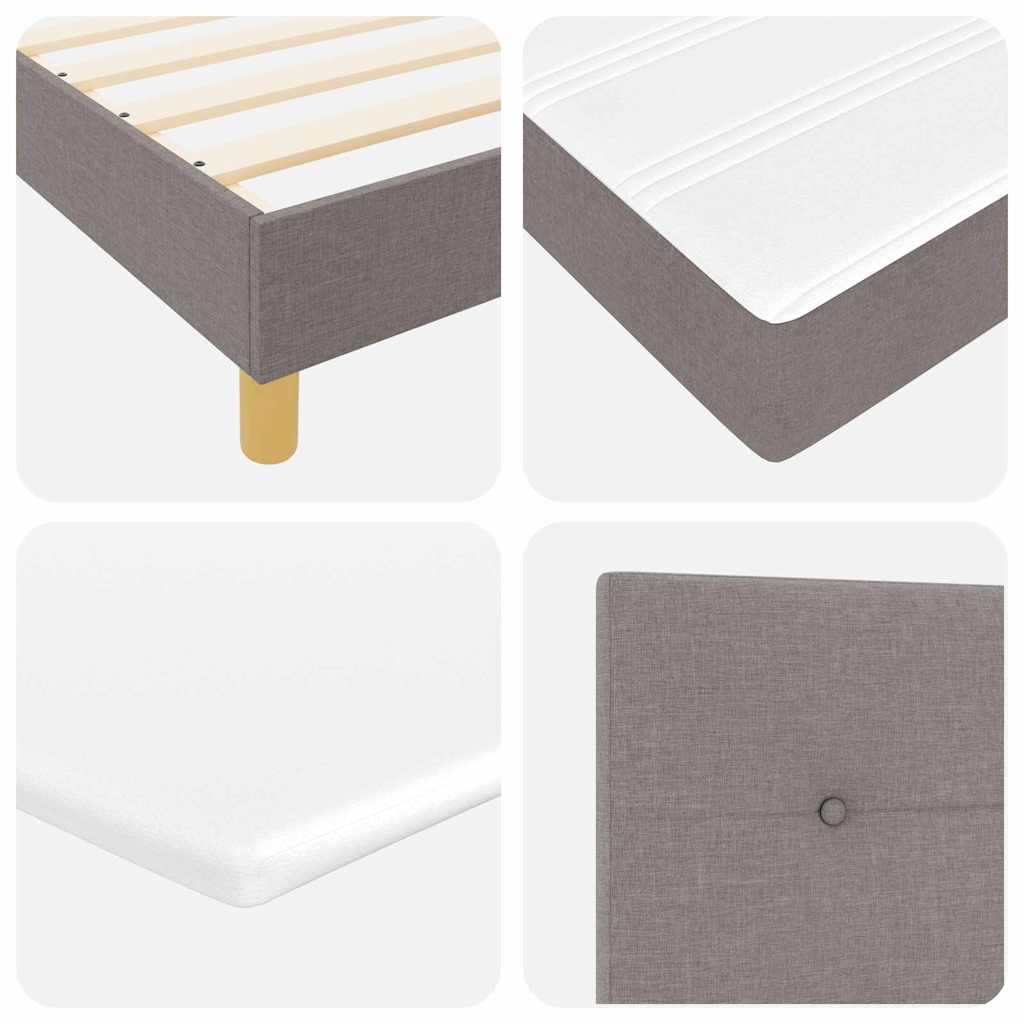 Box spring seng med pude Gråbrun 120 x 190 cm Stof