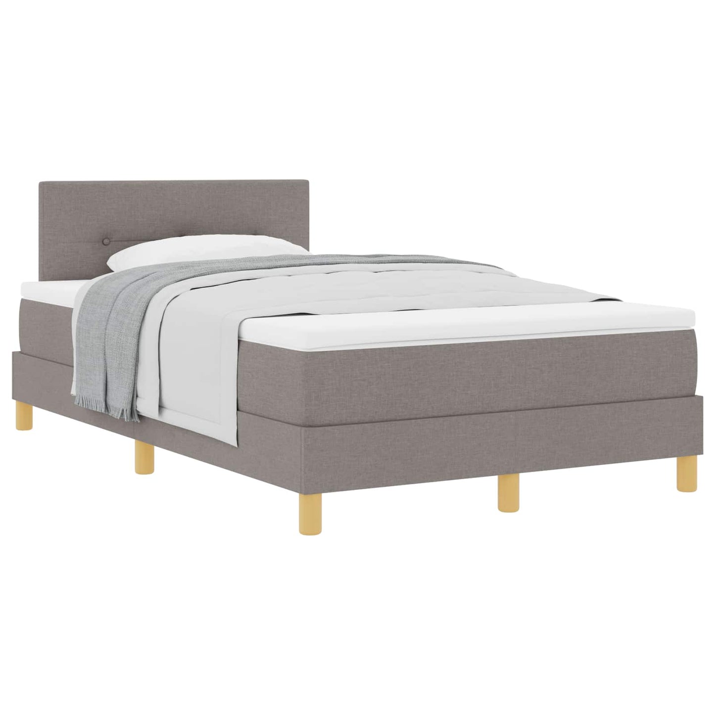 Box spring seng med pude Gråbrun 120 x 190 cm Stof