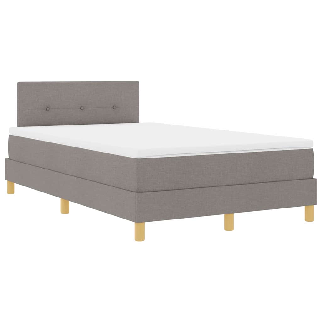Box spring seng med pude Gråbrun 120 x 190 cm Stof