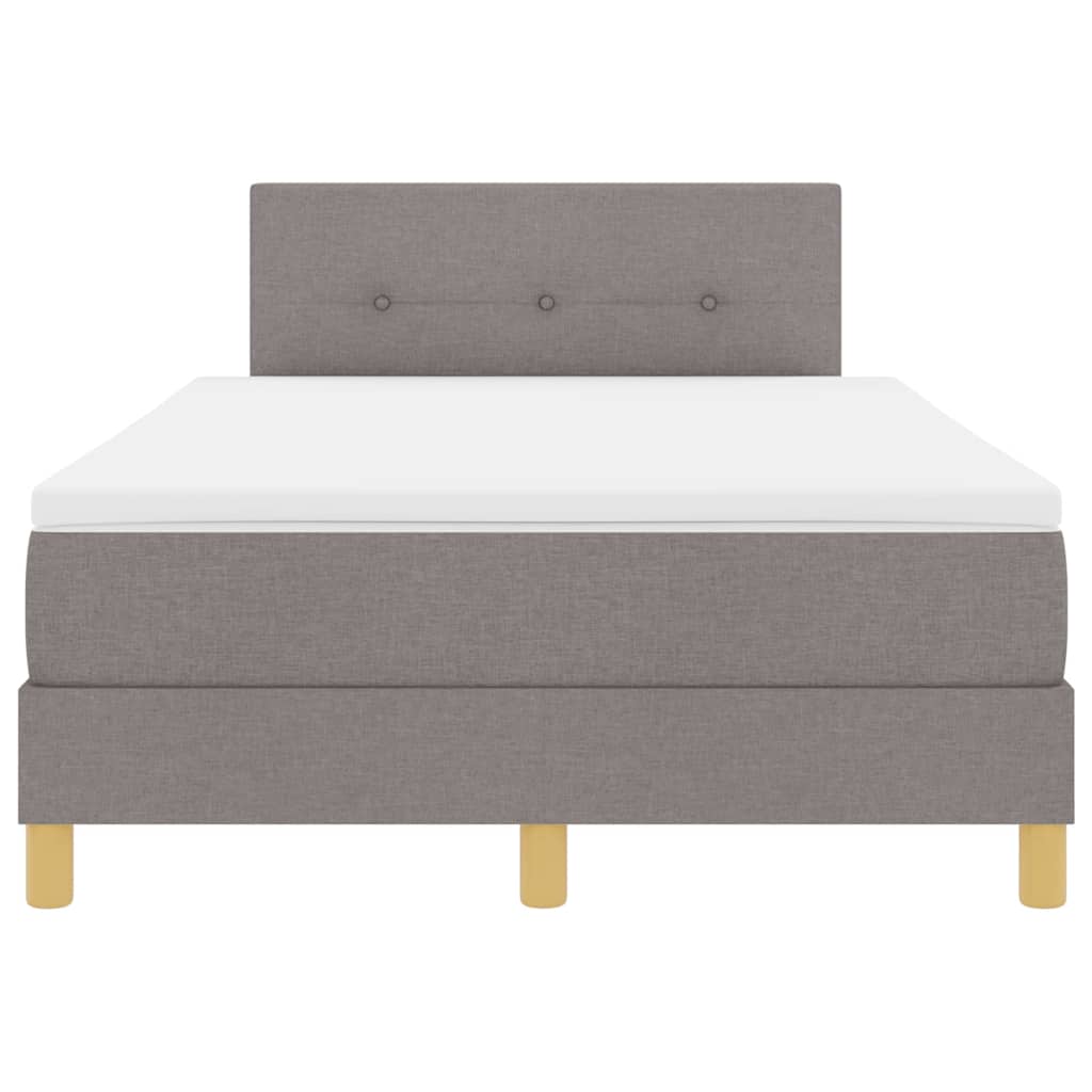 Box spring seng med pude Gråbrun 120 x 190 cm Stof