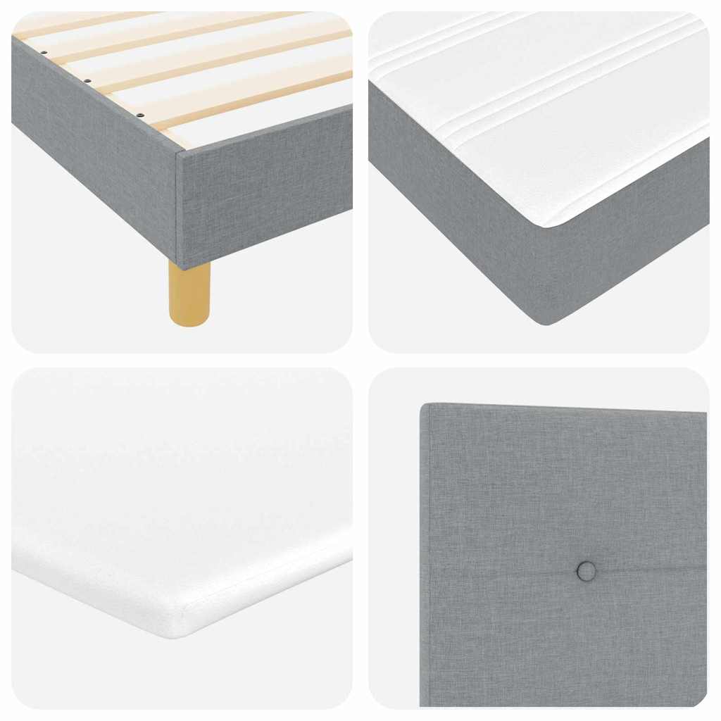 Box spring seng med pude Lysegrå 120 x 200 cm Stof