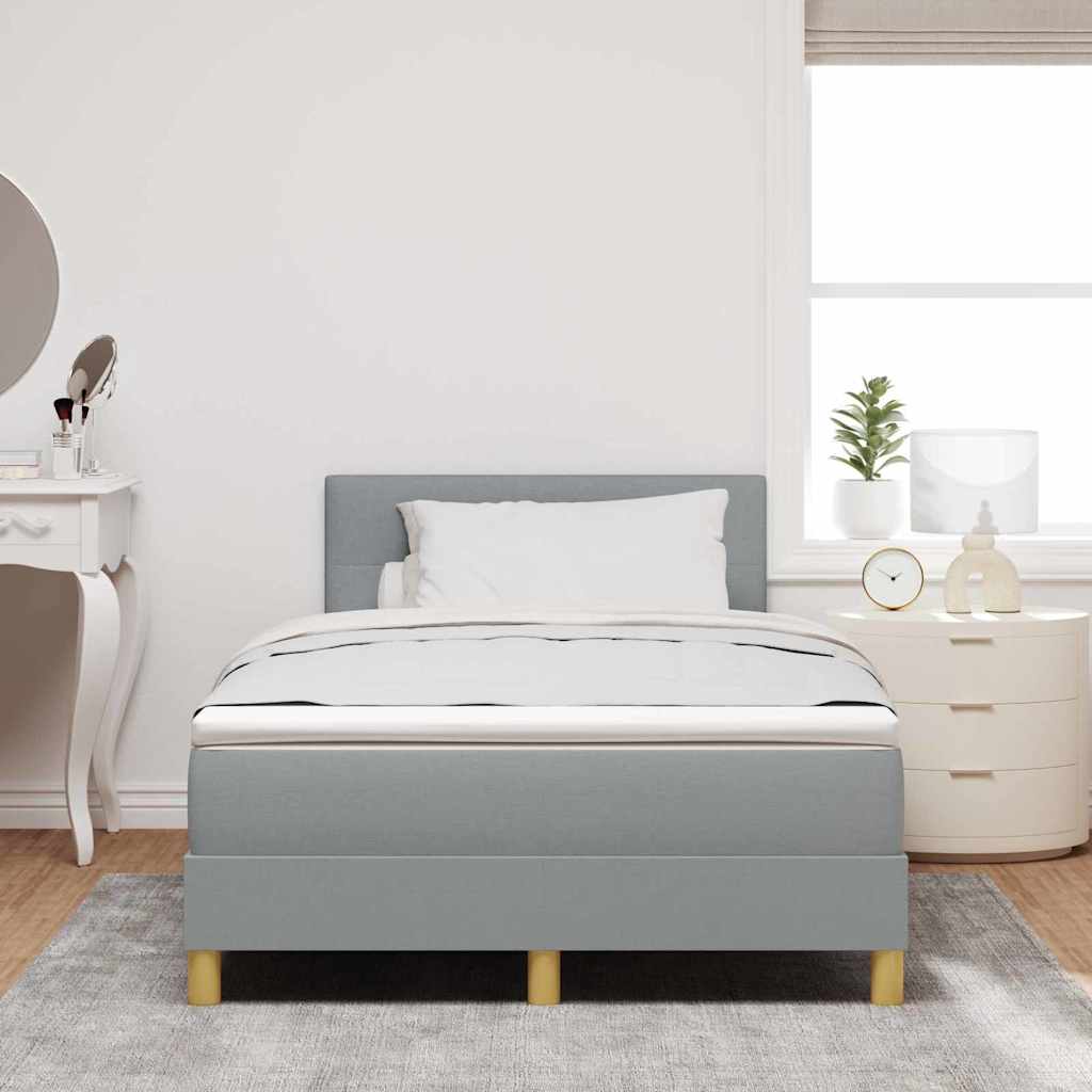Box spring seng med pude Lysegrå 120 x 200 cm Stof