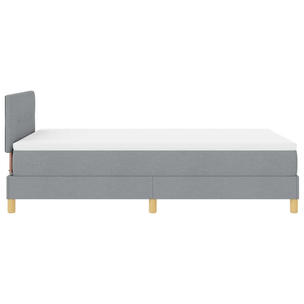 Box spring seng med pude Lysegrå 120 x 200 cm Stof