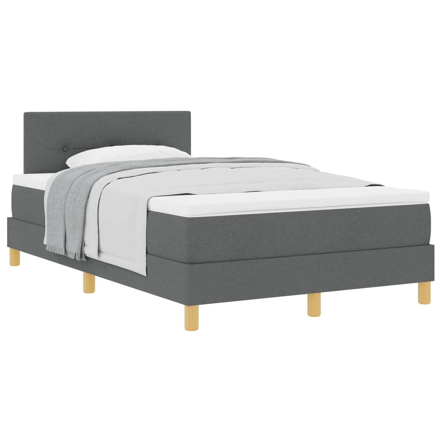 Box spring seng med pude Mørkegrå 120 x 200 cm Stof