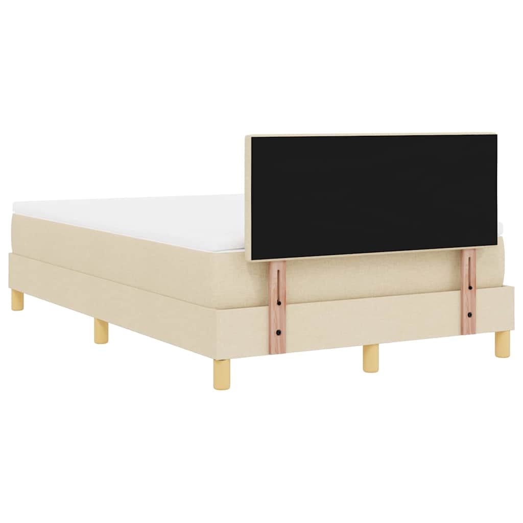 Box spring seng med pude med hovedgærde Creme 120 x 200 cm Stof