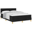 Box spring seng med pude med hovedgærde Sort 140 x 190 cm Stof