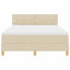Box spring seng med pude med hovedgærde Creme 160 x 200 cm Stof