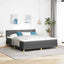 Box spring seng med pude Mørkegrå 180 x 200 cm Stof