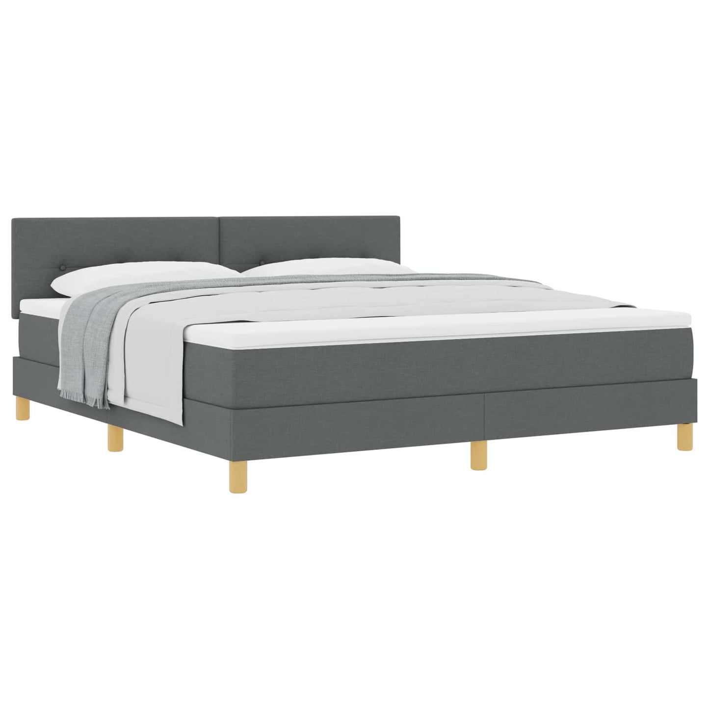 Box spring seng med pude Mørkegrå 180 x 200 cm Stof