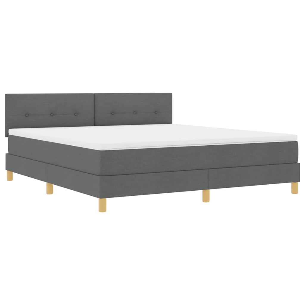 Box spring seng med pude Mørkegrå 180 x 200 cm Stof