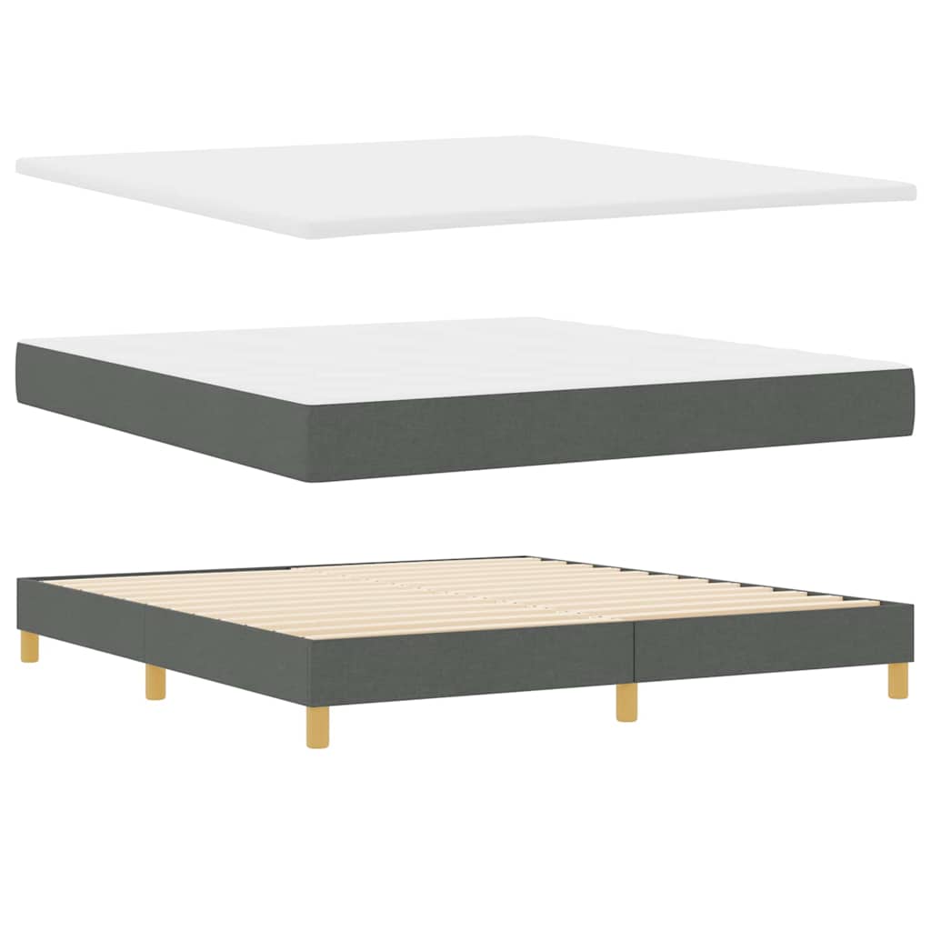 Box spring seng med pude Mørkegrå 180 x 200 cm Stof