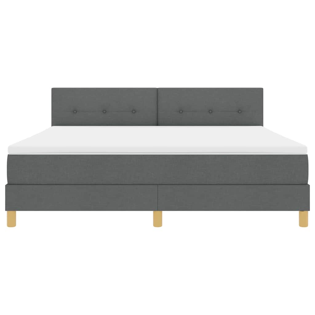 Box spring seng med pude Mørkegrå 180 x 200 cm Stof