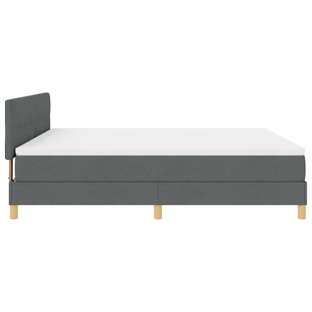 Box spring seng med pude Mørkegrå 180 x 200 cm Stof