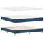 Box spring seng med pude med hovedgærde Blå 180 x 200 cm Stof