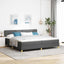 Box spring seng med pude Mørkegrå 200 x 200 cm Stof