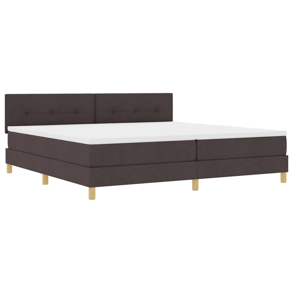 Box spring seng med pude Mørk Brun 200 x 200 cm Stof