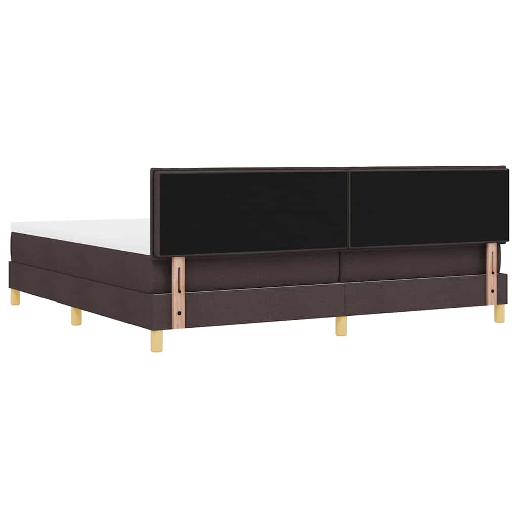 Box spring seng med pude Mørk Brun 200 x 200 cm Stof
