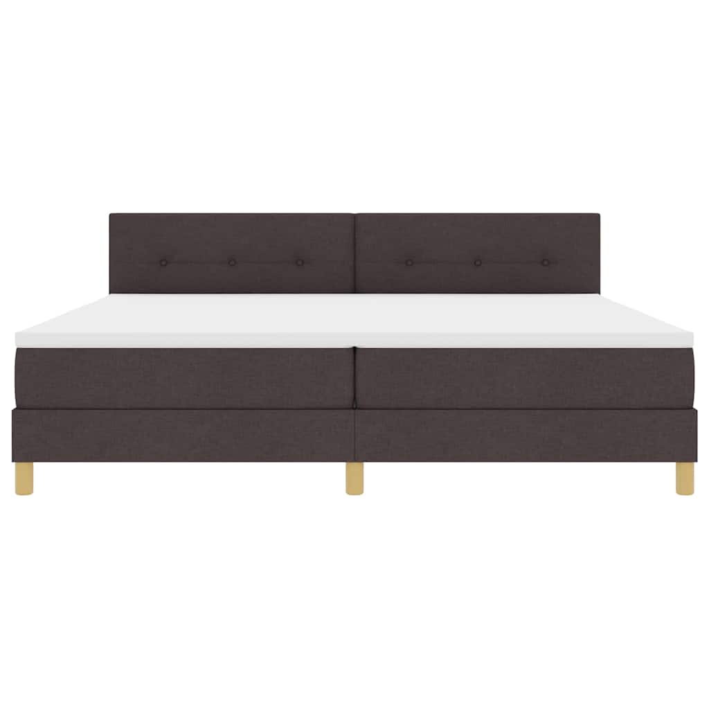 Box spring seng med pude Mørk Brun 200 x 200 cm Stof