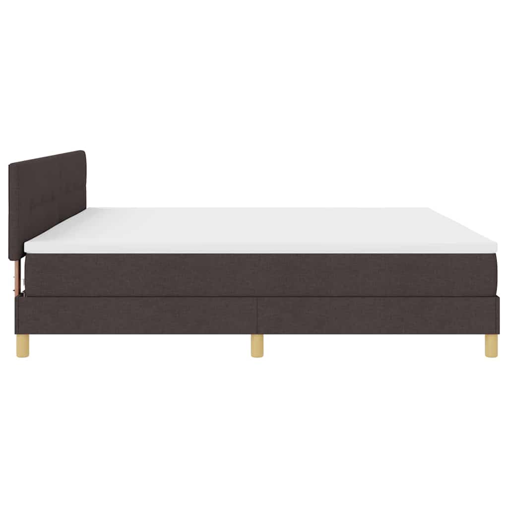 Box spring seng med pude Mørk Brun 200 x 200 cm Stof