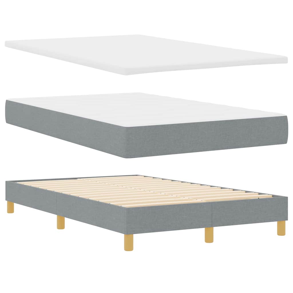 Box spring seng med pude Lysegrå 120 x 200 cm Stof