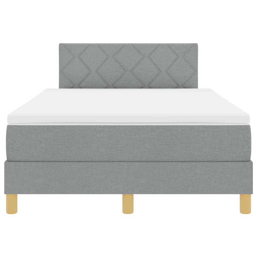 Box spring seng med pude Lysegrå 120 x 200 cm Stof