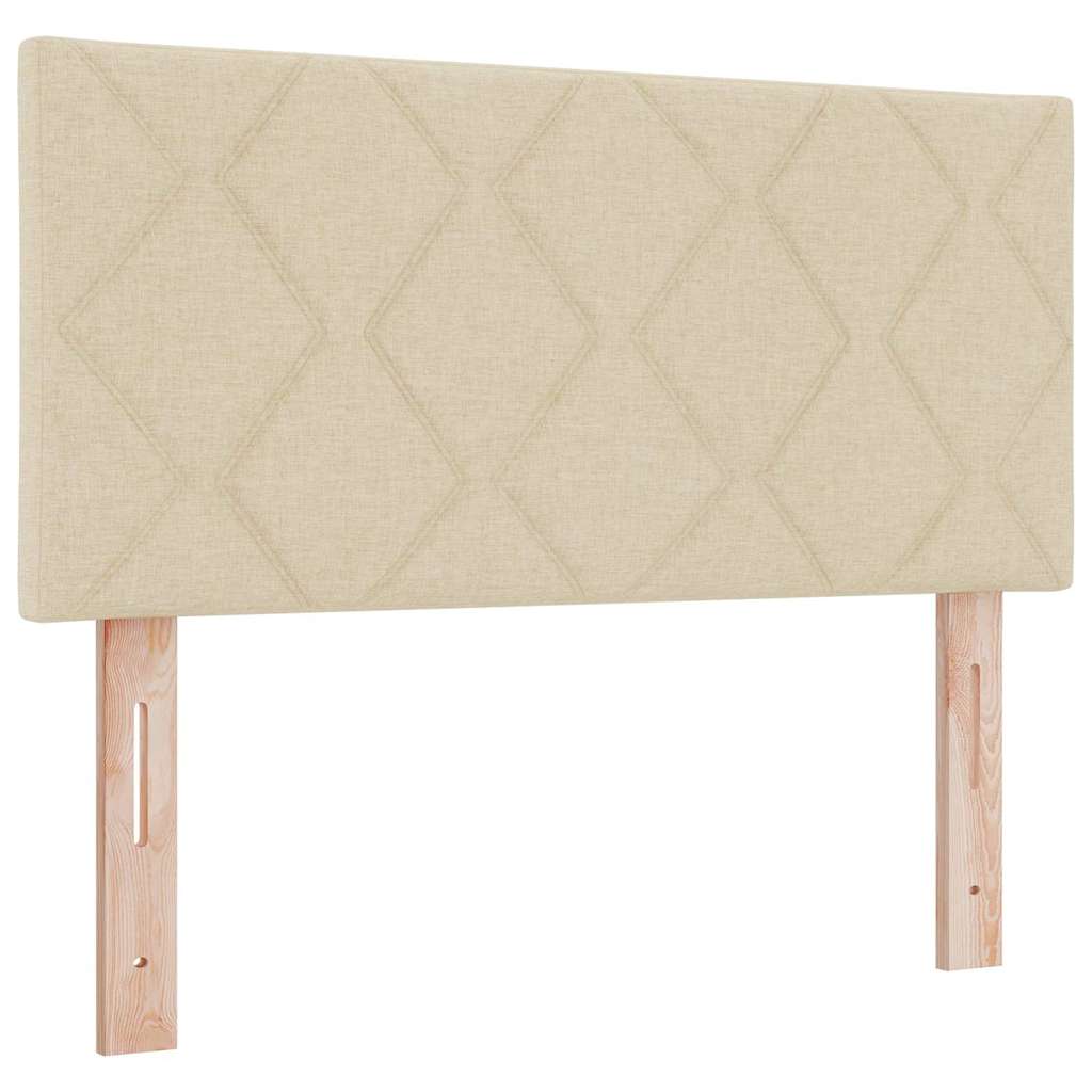 Box spring seng med pude med hovedgærde Creme 120 x 200 cm Stof