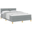 Box spring seng med pude Lysegrå 140 x 190 cm Stof