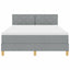 Box spring seng med pude Lysegrå 140 x 190 cm Stof