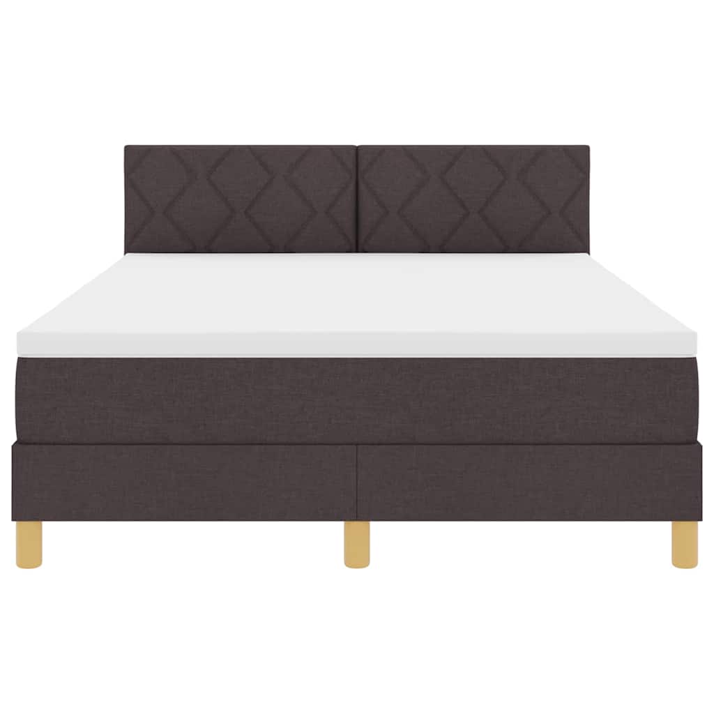 Box spring seng med pude Mørk Brun 140 x 190 cm Stof