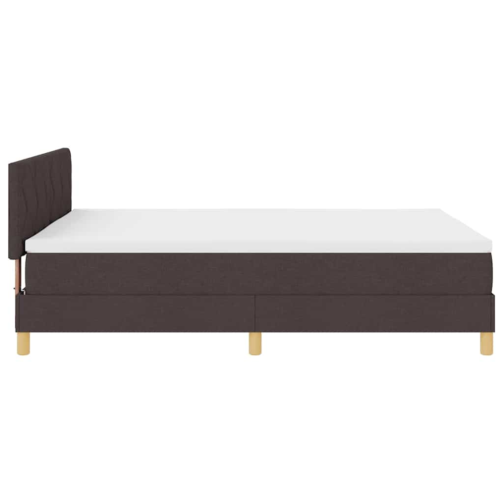 Box spring seng med pude Mørk Brun 140 x 190 cm Stof