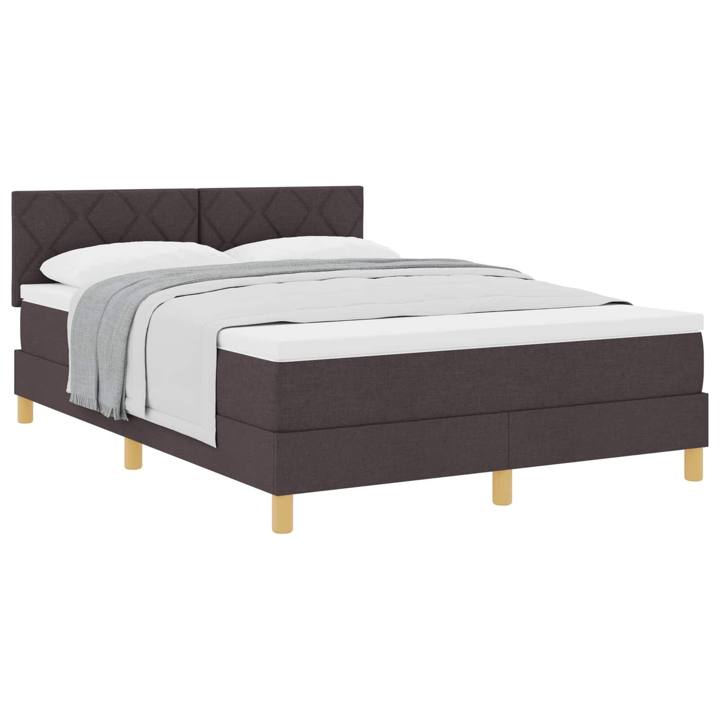Box spring seng med pude Mørk Brun 140 x 200 cm Stof