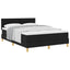 Box spring seng med pude med hovedgærde Sort 160 x 200 cm Stof