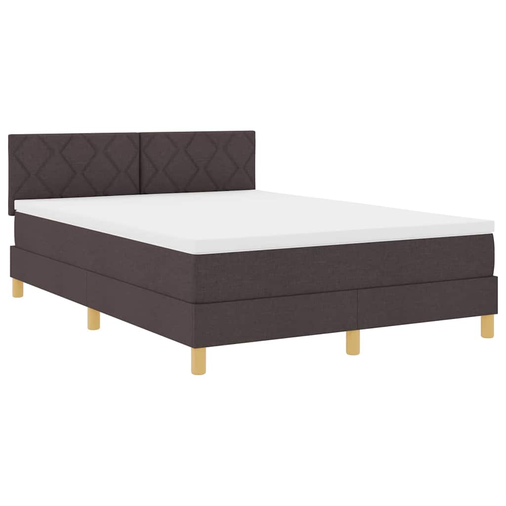 Box spring seng med pude Mørk Brun 160 x 200 cm Stof