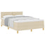 Box spring seng med pude med hovedgærde Creme 160 x 200 cm Stof