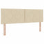 Box spring seng med pude med hovedgærde Creme 160 x 200 cm Stof