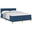 Box spring seng med pude med hovedgærde Blå 160 x 200 cm Stof