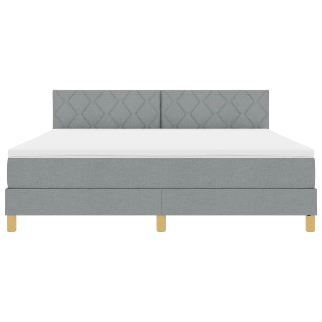 Box spring seng med pude Lysegrå 180 x 200 cm Stof