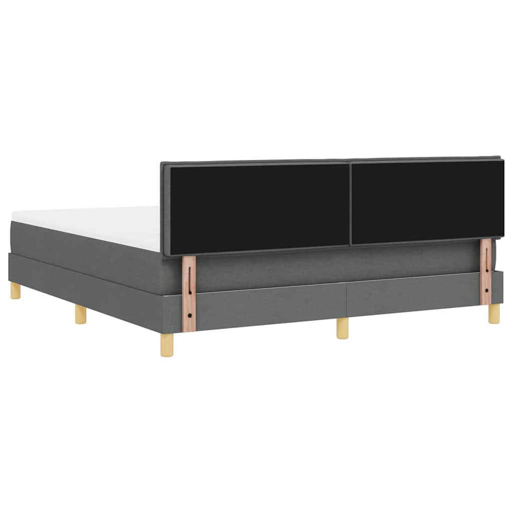 Box spring seng med pude Mørkegrå 180 x 200 cm Stof